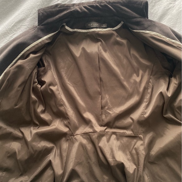 Iris Setlakwe Dark Brown Corduroy Peplum Back Blazer Size 12 - Picture 10 of 13